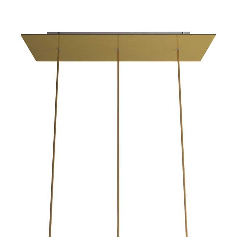 Suporte de metal em latão 675mm x 225mm com 3 furos.