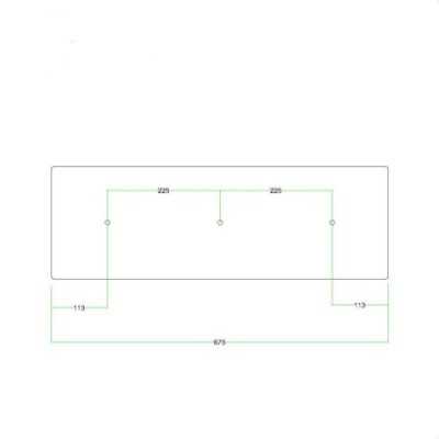 Suporte de metal em latão 675mm x 225mm com 3 furos.