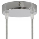 Suporte metálico cromado com 120mm de diâmetro e duas saídas.