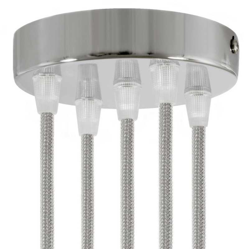 Suporte de metal cromado com 120mm de diâmetro e cinco.