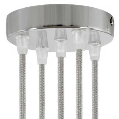 Suporte de metal cromado com 120mm de diâmetro e cinco.