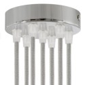 Suporte metálico cromado com 120mm de diâmetro e sete saídas.