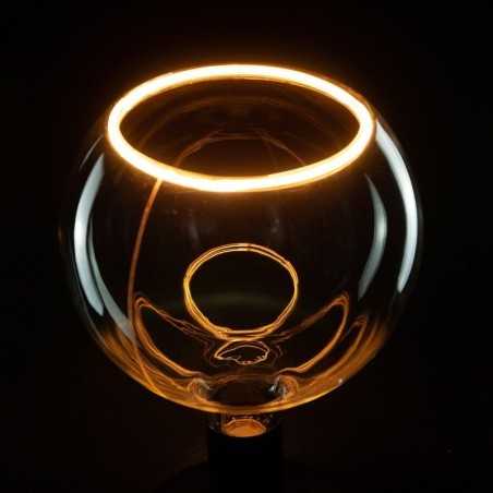 Lâmpada LED 6W regulável, efeito de globo de cristal, luz quente.