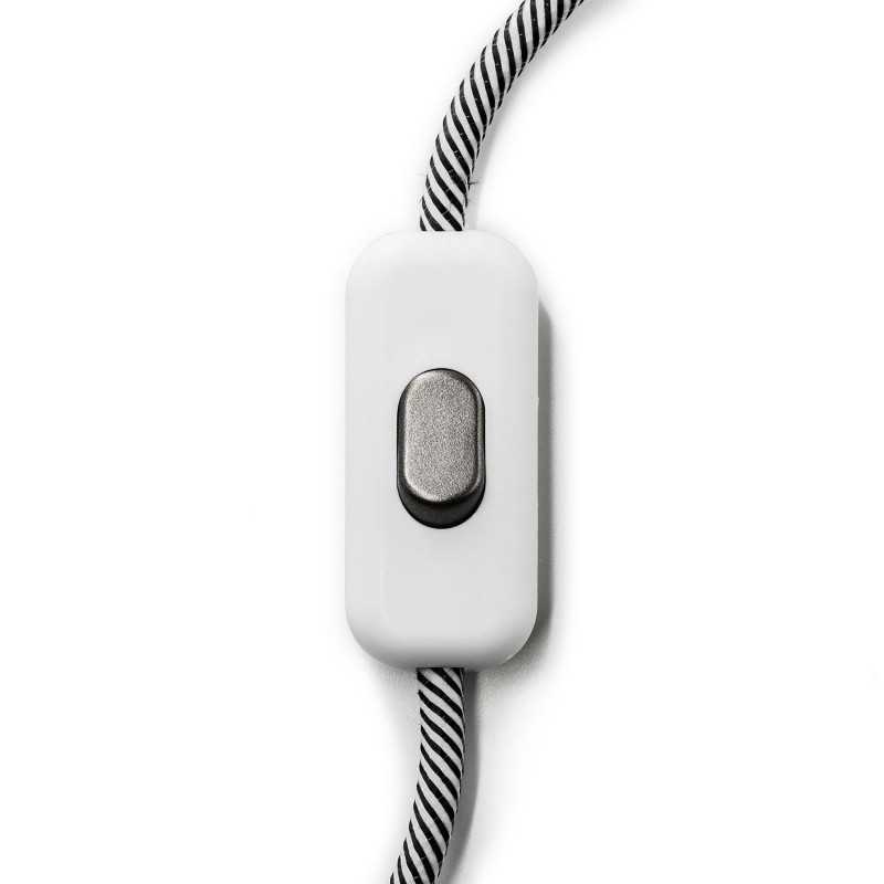 Interruptor de passagem branco e titânio para lâmpadas