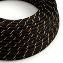 Cabo decorativo têxtil por metros homologado preto dourado