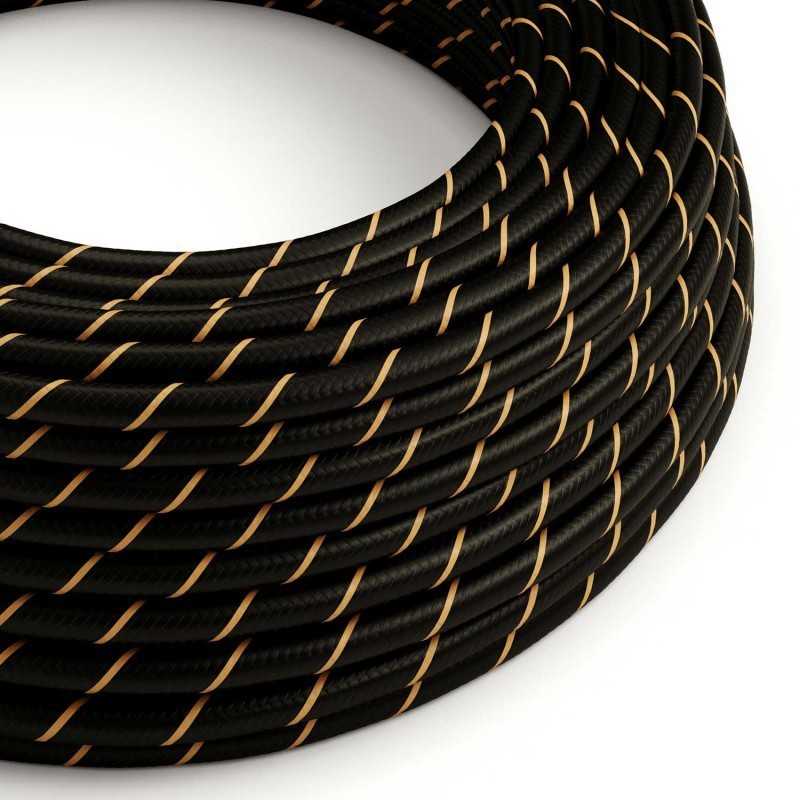 Cabo decorativo têxtil por metros homologado preto dourado