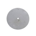 Chapa redonda de ferro com furo central rosqueado M10 e 3mm.