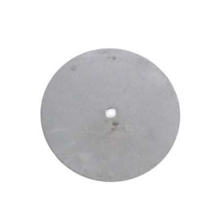 Chapa redonda de ferro com furo central rosqueado M10 e 3mm.