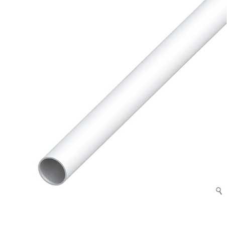 Tubo de metal branco sem rosca, com diâmetro de 12mm e comprimento de 50mm.