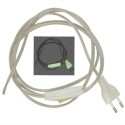 Ligação de 200 cm fosforescente com ficha e interruptor.
