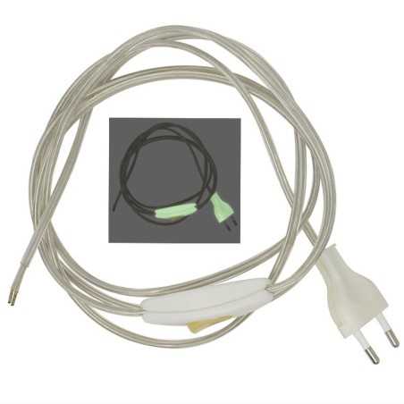 Ligação de 200 cm fosforescente com ficha e interruptor.