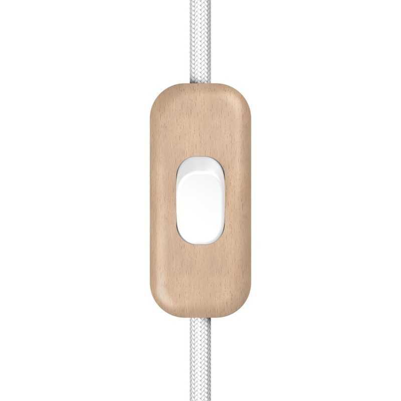 Interruptor de passagem de cor faia e branco para lâmpadas