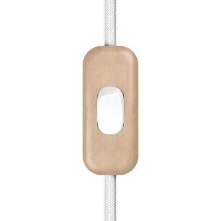 Interruptor de passagem de cor faia e branco para lâmpadas