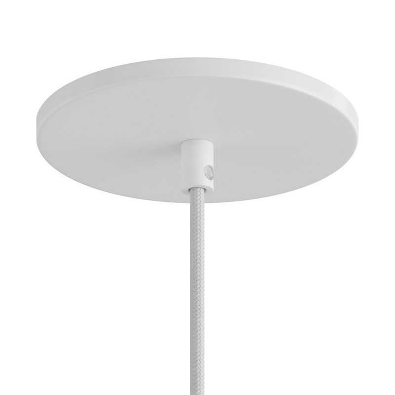Suporte metálico branco com 126mm de diâmetro para tetos falsos.