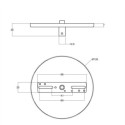 Suporte metálico branco com 126mm de diâmetro para tetos falsos.
