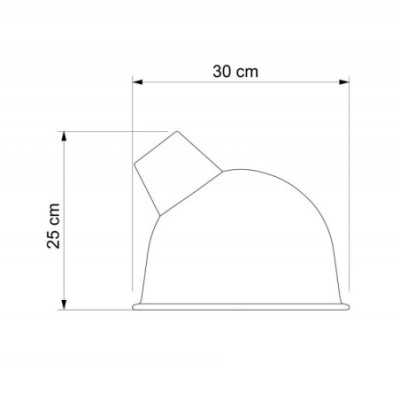 Ecrã de estilo industrial inclinado branco 300mm x 250mm