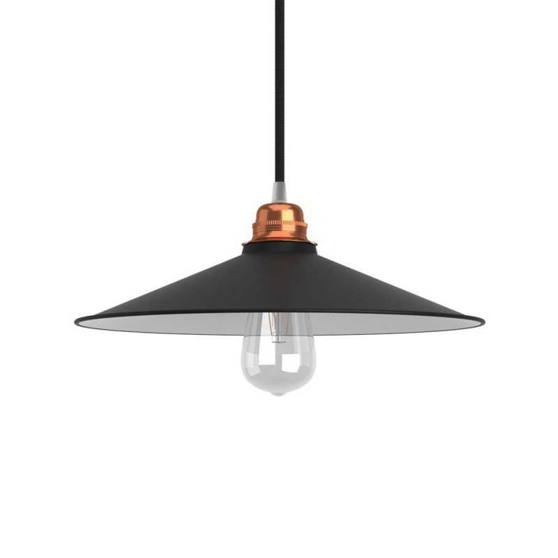 Ecrã de estilo industrial cónico preto e branco 300mm