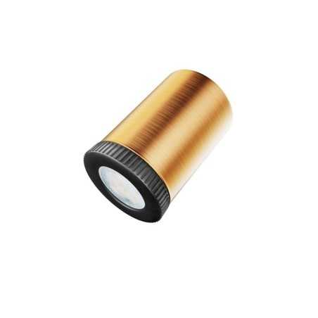 Foco de luz em cobre acetinado com mini lâmpada GU10 para criar luminárias.