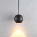 Candeeiro de estilo industrial em forma de bola preto e dourado 180mm