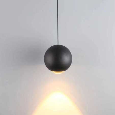 Candeeiro de estilo industrial em forma de bola preto e dourado 180mm