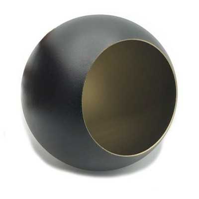 Candeeiro de estilo industrial em forma de bola preto e dourado 180mm