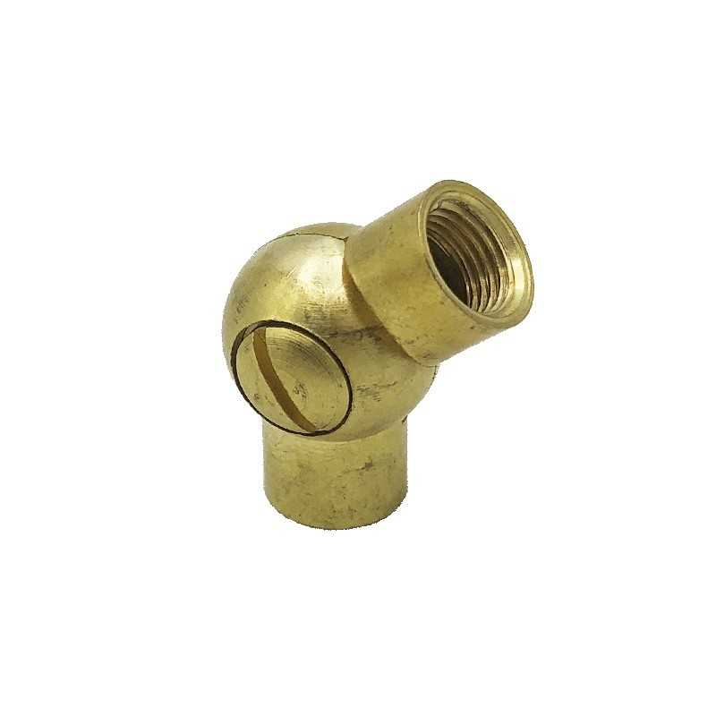 Rótula de latão com parafuso para lâmpadas, 32mm de altura.