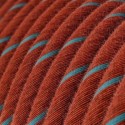 Cabo decorativo têxtil por metro homologado em terracota e azul
