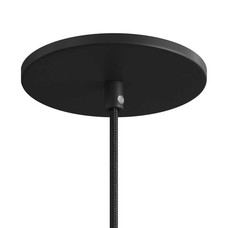 Suporte metálico branco com 126mm de diâmetro nivelado.