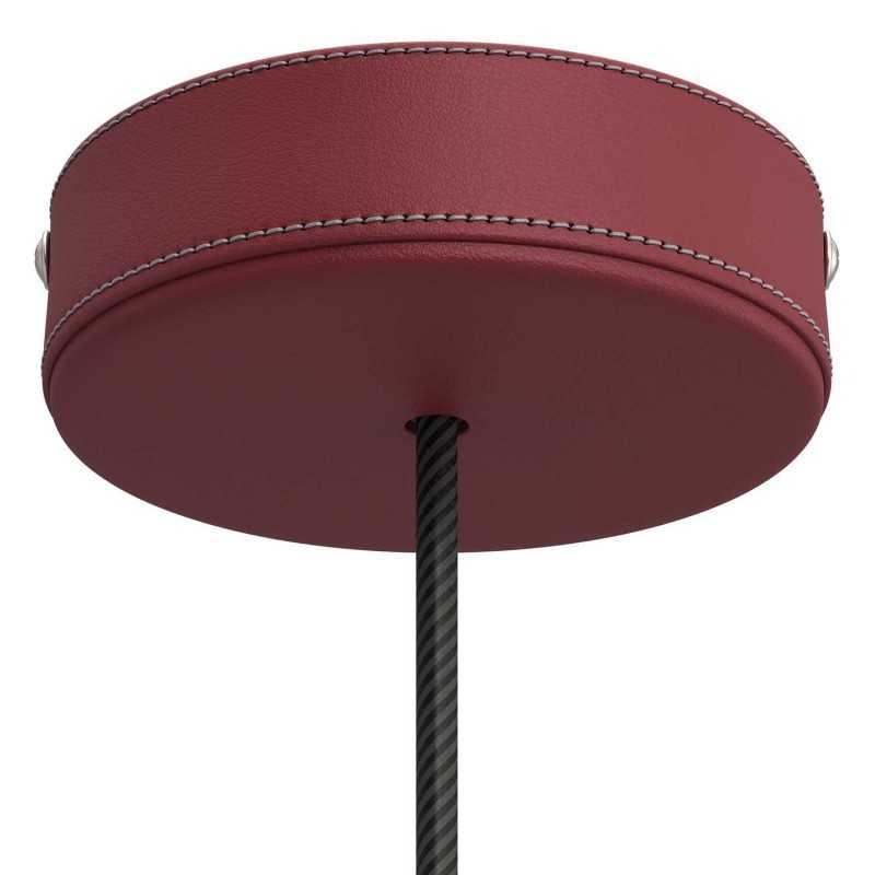 Suporte de lâmpada revestido em pele castanha 124mm