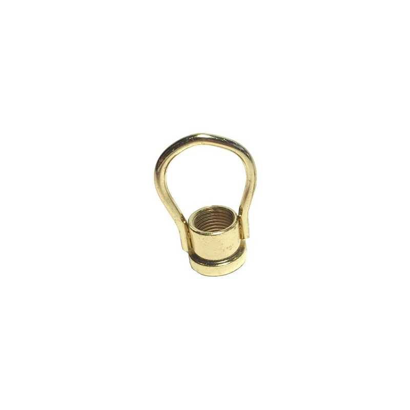 Argola cromada com rosca para pendurar.