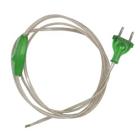 Conexão plástica de 170cm com interruptor e ficha multicolorida.