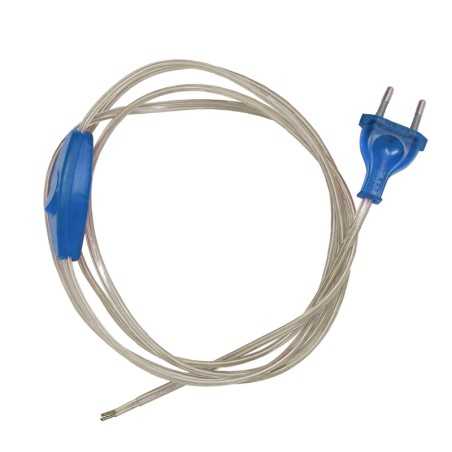 Conexão plástica de 170cm com interruptor e ficha multicolorida.