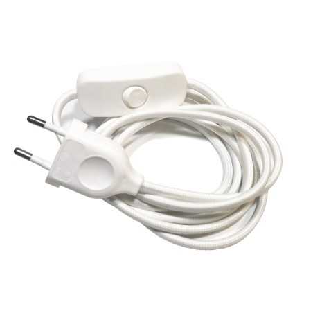Kit de conexão têxtil com interruptor e ficha 2 m | AcessoriosCandeeiros.pt