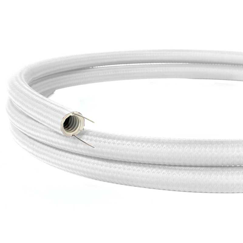 Tubo decorativo semiflexível branco para instalações de luz.