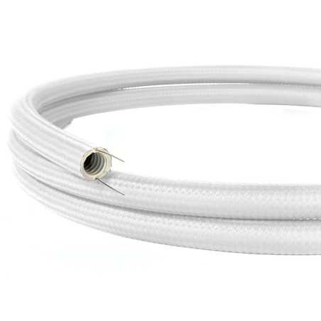 Tubo decorativo semiflexível branco para instalações de luz.