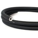 Tubo decorativo semi-flexível preto para instalações de luz.