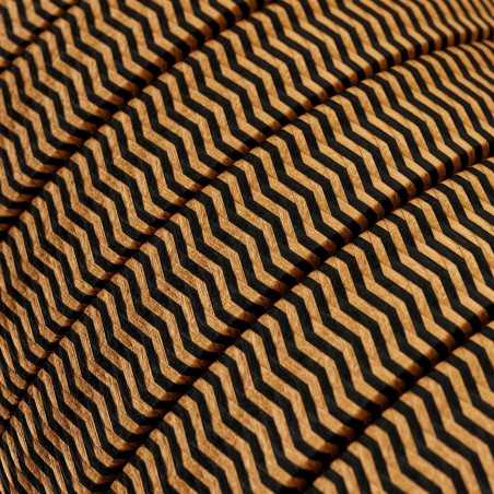 Fita de guirlanda exterior em zig-zag preto e ocre.