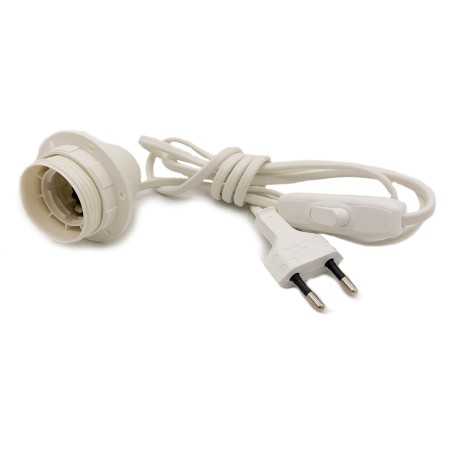 Suportes de lâmpada E27 com interruptor e ficha branca