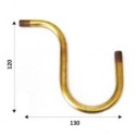 Braço de latão com extremidades rosqueadas de 130mm x 120mm.