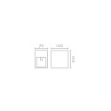 Aplique gesso reto 70mm x 100mm x 100mm dupla saída
