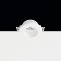 Foco de gesso GU10 com 70 mm de diâmetro e 112 mm de altura.
