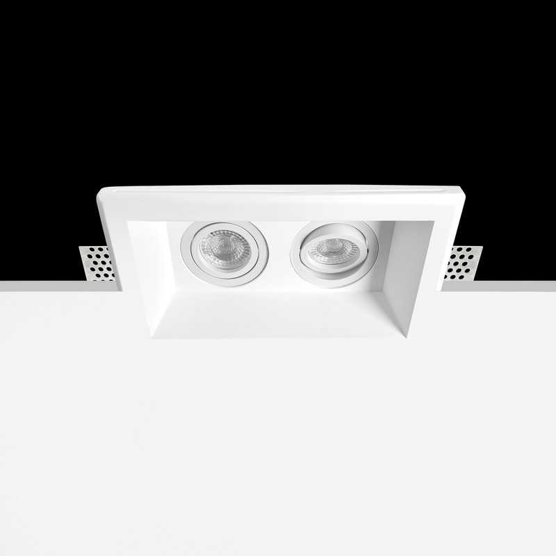 Foco de gesso duplo 210mm x 110mm x 110mm de altura
