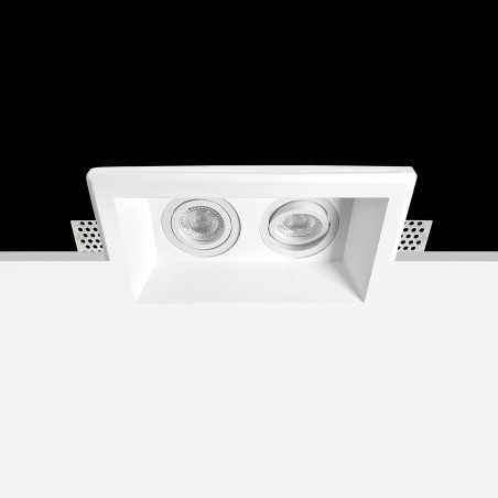 Foco de gesso duplo 210mm x 110mm x 110mm de altura