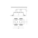 Foco de gesso duplo 255mm x 135mm x 135mm de altura