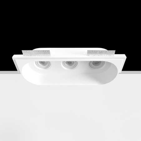 Foco de gesso triplo 370mm x 135mm x 135mm de altura.
