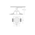 Foco de gesso GU10 com 95mm de diâmetro e 147mm de altura.