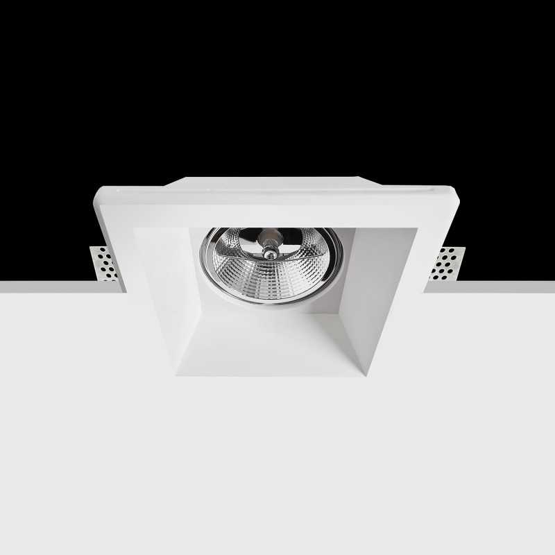 Foco de gesso de 120mm x 120mm x 132mm de altura para AR111.