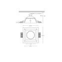 Foco de gesso de 120mm x 120mm x 132mm de altura para AR111.
