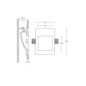 Sinalizador de gesso 100mm x 100mm x 70mm de profundidade