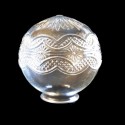 Bola de cristal decorada com semiopal em relevo, 200mm de diâmetro.